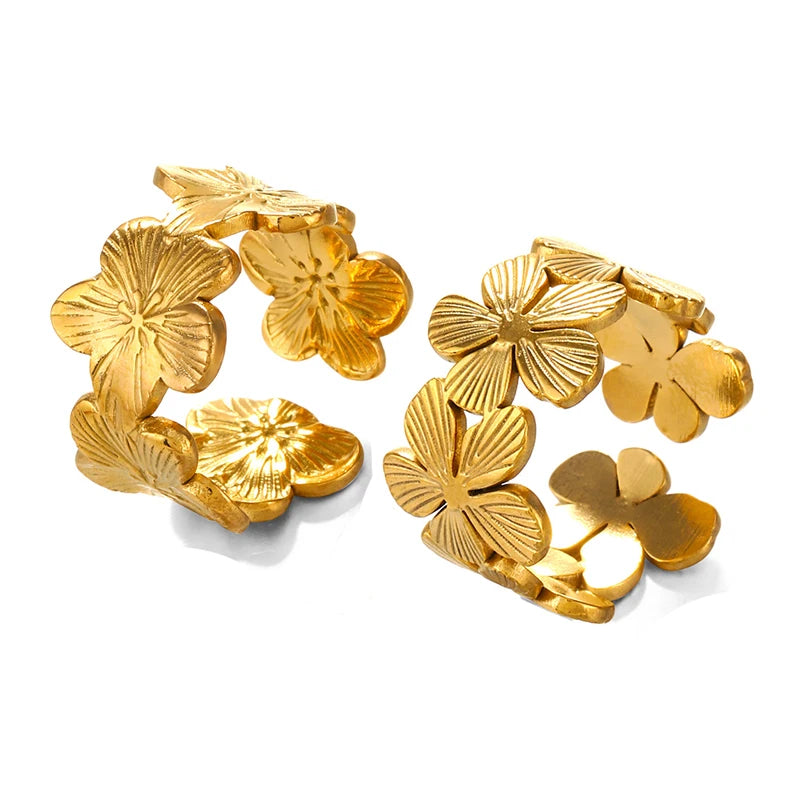 Bague pétale doré