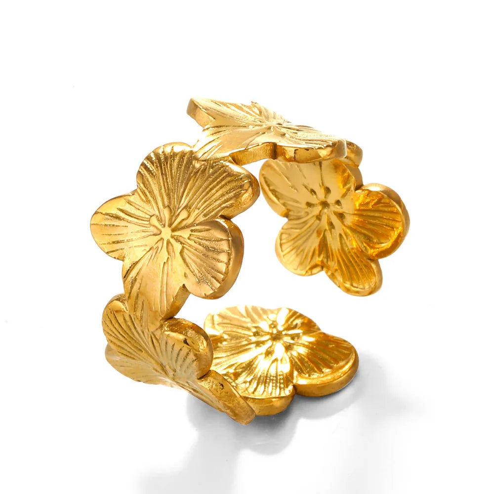 Bague pétale doré